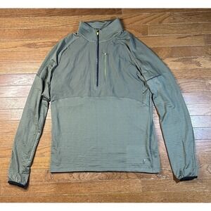 TITIN Tech Pullover Quarter Zip Compression Mens Medium Olive Green Wicking